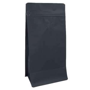 Torebka Flat Bottom 500g + wentyl - Czarna - 100 szt.