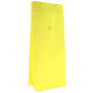 Torebka Flat Bottom 1kg + struna + wentyl - żołta- 100 szt