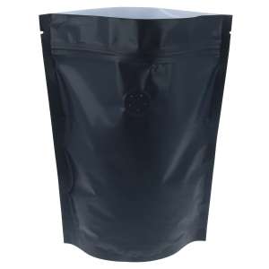 Doypack czarny matowy 300g z wentylem - opakowanie 100 szt.