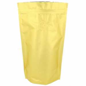 Doypack złoty matowy z wentylem 250 g - opakowanie 100 szt.