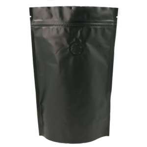 Doypack czarny matowy z wentylem 100g - opakowanie 100 szt.
