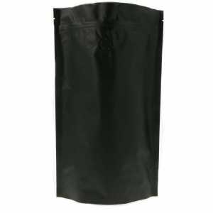 Doypack czarny matowy z wentylem 1kg - opakowanie 100 szt.