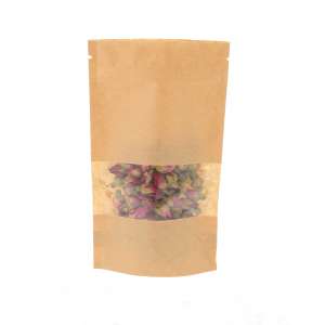 Doypack kraft z okienkiem 70 g - opakowanie 100 szt.