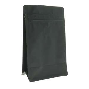 Torebka Flat Bottom 250g + wentyl - Czarna - 100 szt.