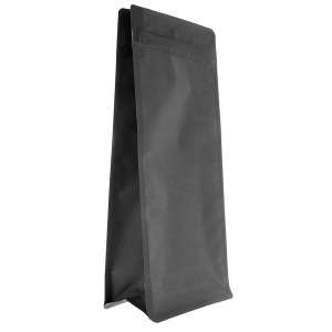 Torebka Flat Bottom 1kg + struna - Czarna - 100 szt.