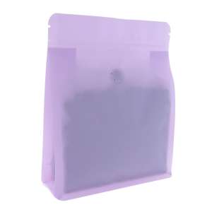 Torebka Flat Bottom Recykling 250g + wentyl - Lawendowa (Lavender) - 100 szt.