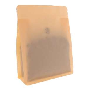 Torebka Flat Bottom Recykling 250g +wentyl - Brzoskwiniowy (Peach) - 100 szt.