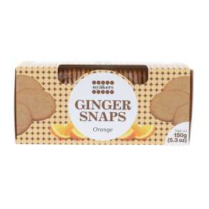 Nyakers Ginger Snaps Orange - tradycyjne ciastka imbirowo pomarańczowe 150g