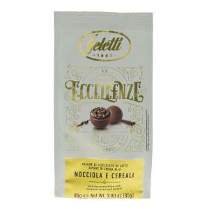 Pralinki z czekolady mlecznej z nadzieniem orzechowym i chrupkami  - Blue/Gold 85g