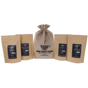 Kawa z różnych zakątków świata w worku jutowym- 4x100g