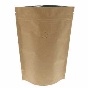 Doypack kraft z wentylem 100 g - opakowanie 100 szt.